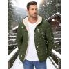 imageMAGCOMSEN Mens Puffer Jacket with Hood Fleece lined Warm Puffer Coats Water Resistant Down Jacket Zip Up Winter JacketsArmygreen