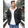 imageMAGCOMSEN Mens Puffer Jacket with Hood Fleece lined Warm Puffer Coats Water Resistant Down Jacket Zip Up Winter JacketsBlack