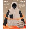 imageMAGCOMSEN Mens Puffer Jacket with Hood Fleece lined Warm Puffer Coats Water Resistant Down Jacket Zip Up Winter JacketsBlack