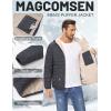 imageMAGCOMSEN Mens Puffer Jacket with Hood Fleece lined Warm Puffer Coats Water Resistant Down Jacket Zip Up Winter JacketsDark Grey