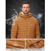imageMAGCOMSEN Mens Puffer Jacket with Hood Fleece lined Warm Puffer Coats Water Resistant Down Jacket Zip Up Winter JacketsLightbrown