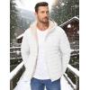 imageMAGCOMSEN Mens Puffer Jacket with Hood Fleece lined Warm Puffer Coats Water Resistant Down Jacket Zip Up Winter JacketsWhite