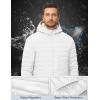 imageMAGCOMSEN Mens Puffer Jacket with Hood Fleece lined Warm Puffer Coats Water Resistant Down Jacket Zip Up Winter JacketsWhite