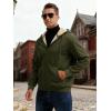 imageMAGCOMSEN Mens Zip Up Hoodie Sherpa Lined Hooded Sweatshirt Winter Heavyweight Hoodies Warm Thick Fleece JacketArmy Green
