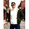 imageMAGCOMSEN Mens Zip Up Hoodie Sherpa Lined Hooded Sweatshirt Winter Heavyweight Hoodies Warm Thick Fleece JacketArmy Green
