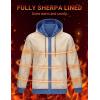 imageMAGCOMSEN Mens Zip Up Hoodie Sherpa Lined Hooded Sweatshirt Winter Heavyweight Hoodies Warm Thick Fleece JacketGray Blue