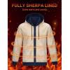 imageMAGCOMSEN Mens Zip Up Hoodie Sherpa Lined Hooded Sweatshirt Winter Heavyweight Hoodies Warm Thick Fleece JacketNavy