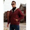 imageMAGCOMSEN Mens Zip Up Hoodie Sherpa Lined Hooded Sweatshirt Winter Heavyweight Hoodies Warm Thick Fleece JacketWine Red
