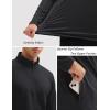 imageMAGCOMSEN Quarter Zip Pullover Men 14 Zip Golf Jacket Fleece Lined Water Resistant Sweatshirt 2 Zipper Pockets WinterBlack