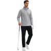imageMAGCOMSEN Quarter Zip Pullover Men 14 Zip Golf Jacket Fleece Lined Water Resistant Sweatshirt 2 Zipper Pockets WinterLightgrey