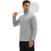imageMAGCOMSEN Quarter Zip Pullover Men 14 Zip Golf Jacket Fleece Lined Water Resistant Sweatshirt 2 Zipper Pockets WinterLightgrey