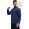 imageMAGCOMSEN Quarter Zip Pullover Men 14 Zip Golf Jacket Fleece Lined Water Resistant Sweatshirt 2 Zipper Pockets WinterNavy