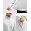 imageMAGCOMSEN Quarter Zip Pullover Men 14 Zip Golf Jacket Fleece Lined Water Resistant Sweatshirt 2 Zipper Pockets WinterWhite