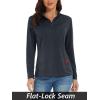 imageMAGCOMSEN Sun Long Protection Sleeve Zip Shirts Women Workout Pullover DryBlack
