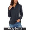 imageMAGCOMSEN Sun Long Protection Sleeve Zip Shirts Women Workout Pullover DryBlack