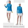 imageMAGCOMSEN Sun Long Protection Sleeve Zip Shirts Women Workout Pullover DryBlue Green