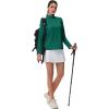 imageMAGCOMSEN Sun Long Protection Sleeve Zip Shirts Women Workout Pullover DryEmerald Green
