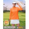 imageMAGCOMSEN Sun Long Protection Sleeve Zip Shirts Women Workout Pullover DryFluorescent Orange