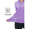 imageMAGCOMSEN Sun Long Protection Sleeve Zip Shirts Women Workout Pullover DryLight Purple