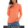 imageMAGCOMSEN Sun Long Protection Sleeve Zip Shirts Women Workout Pullover DryOrange