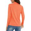 imageMAGCOMSEN Sun Long Protection Sleeve Zip Shirts Women Workout Pullover DryOrange