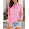 imageMAGCOMSEN Sun Long Protection Sleeve Zip Shirts Women Workout Pullover DryPink