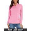 imageMAGCOMSEN Sun Long Protection Sleeve Zip Shirts Women Workout Pullover DryPink
