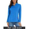 imageMAGCOMSEN Sun Long Protection Sleeve Zip Shirts Women Workout Pullover DrySea Blue