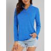 imageMAGCOMSEN Sun Long Protection Sleeve Zip Shirts Women Workout Pullover DrySea Blue