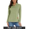 imageMAGCOMSEN Sun Long Protection Sleeve Zip Shirts Women Workout Pullover DryWheat Green