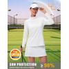imageMAGCOMSEN Sun Long Protection Sleeve Zip Shirts Women Workout Pullover DryWhite