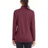 imageMAGCOMSEN Sun Long Protection Sleeve Zip Shirts Women Workout Pullover DryWine Red