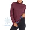 imageMAGCOMSEN Sun Long Protection Sleeve Zip Shirts Women Workout Pullover DryWine Red