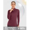 imageMAGCOMSEN Sun Long Protection Sleeve Zip Shirts Women Workout Pullover DryWine Red
