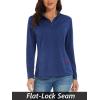 imageMAGCOMSEN Womens Long Sleeve Shirts 14 Zip Pullover UPF 50 Quick Dry Workout Tops Running Athletic Hiking ShirtsDark Blue