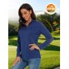 imageMAGCOMSEN Womens Long Sleeve Shirts 14 Zip Pullover UPF 50 Quick Dry Workout Tops Running Athletic Hiking ShirtsDark Blue