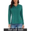 imageMAGCOMSEN Womens Long Sleeve Shirts 14 Zip Pullover UPF 50 Quick Dry Workout Tops Running Athletic Hiking ShirtsJade Green