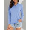 imageMAGCOMSEN Womens Long Sleeve Shirts 14 Zip Pullover UPF 50 Quick Dry Workout Tops Running Athletic Hiking ShirtsLight Blue