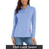 imageMAGCOMSEN Womens Long Sleeve Shirts 14 Zip Pullover UPF 50 Quick Dry Workout Tops Running Athletic Hiking ShirtsLight Blue
