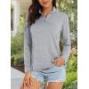 imageMAGCOMSEN Womens Long Sleeve Shirts 14 Zip Pullover UPF 50 Quick Dry Workout Tops Running Athletic Hiking ShirtsLight Grey