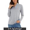 imageMAGCOMSEN Womens Long Sleeve Shirts 14 Zip Pullover UPF 50 Quick Dry Workout Tops Running Athletic Hiking ShirtsLight Grey