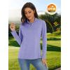 imageMAGCOMSEN Womens Long Sleeve Shirts 14 Zip Pullover UPF 50 Quick Dry Workout Tops Running Athletic Hiking ShirtsLight Purple