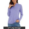 imageMAGCOMSEN Womens Long Sleeve Shirts 14 Zip Pullover UPF 50 Quick Dry Workout Tops Running Athletic Hiking ShirtsLight Purple