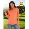 imageMAGCOMSEN Womens Long Sleeve Shirts 14 Zip Pullover UPF 50 Quick Dry Workout Tops Running Athletic Hiking ShirtsOrange