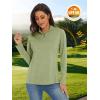 imageMAGCOMSEN Womens Long Sleeve Shirts 14 Zip Pullover UPF 50 Quick Dry Workout Tops Running Athletic Hiking ShirtsWheat Green