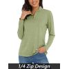 imageMAGCOMSEN Womens Long Sleeve Shirts 14 Zip Pullover UPF 50 Quick Dry Workout Tops Running Athletic Hiking ShirtsWheat Green