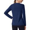 imageMAGCOMSEN Womens Long Sleeve Shirts UPF 50 Sun Protection Quick Dry Athletic Running Workout Tops Rash GuardDark Blue