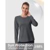 imageMAGCOMSEN Womens Long Sleeve Shirts UPF 50 Sun Protection Quick Dry Athletic Running Workout Tops Rash GuardDark Grey