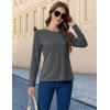 imageMAGCOMSEN Womens Long Sleeve Shirts UPF 50 Sun Protection Quick Dry Athletic Running Workout Tops Rash GuardDark Grey