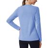 imageMAGCOMSEN Womens Long Sleeve Shirts UPF 50 Sun Protection Quick Dry Athletic Running Workout Tops Rash GuardLight Blue